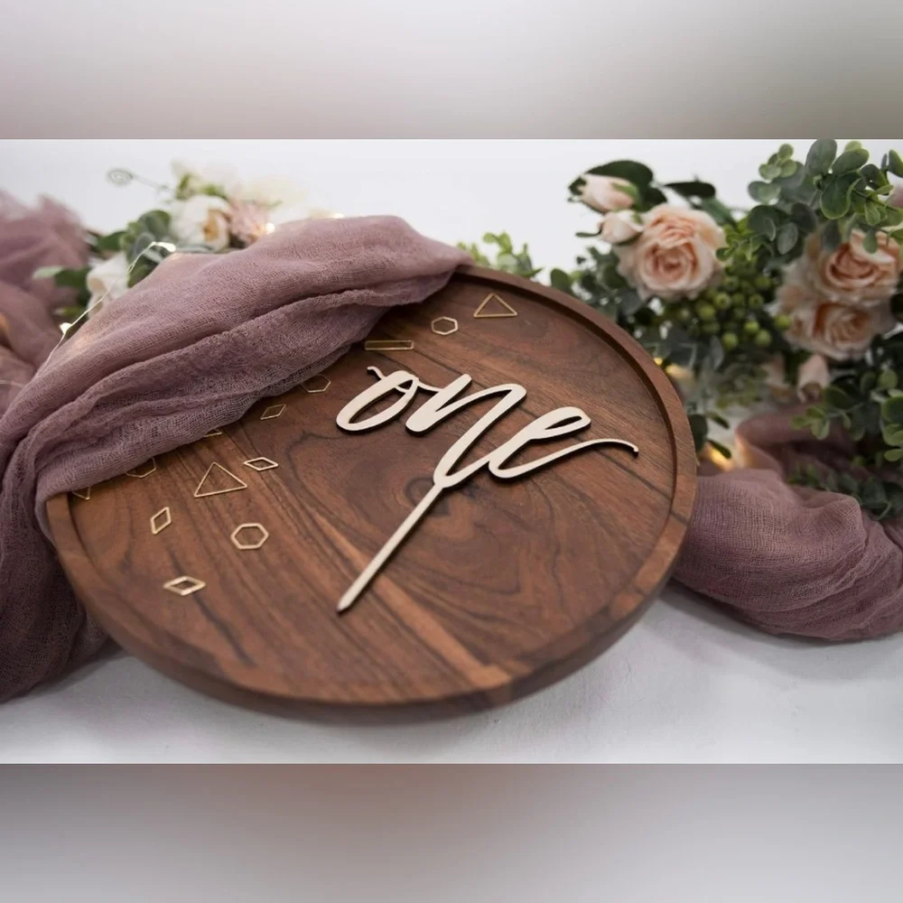 1st Birthday Cake Topper - Rustic Wood Number One